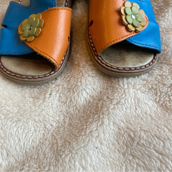 Multi color leather kids salt water sandals EU 23/C7 - Picture 2 of 6